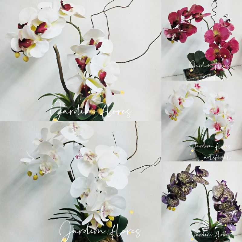 Galho flor Orquídea colorida artificial para arranjos e decoração da sua  casa mesa de jantar centro de mesa/ casamento/ noivado | Shopee Brasil
