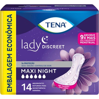 Absorvente para Incontinência Urinária Lady Discreet Maxi Night com 14 unidades em Oferta na Shopee