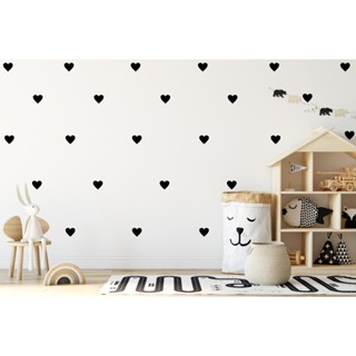 Adesivo de Parede de Coração Preto/ Acessório Decalque de Parede Removível para Decoração de Casa em Oferta na Shopee