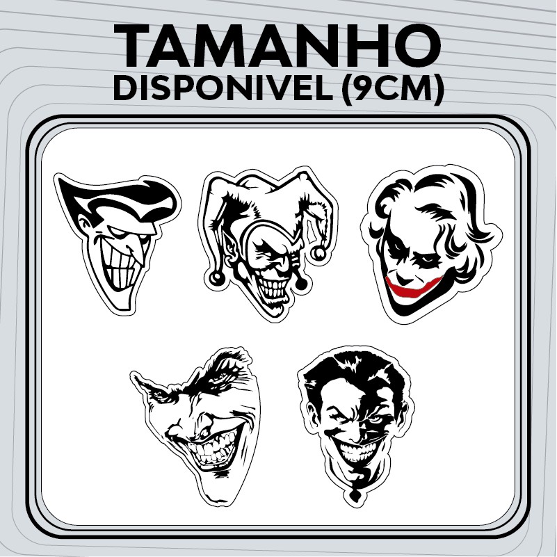 Adesivo Decorativo de Carro - Coringa/ Rosto do Coringa/ Risada do Coringa - 9Cm de Altura