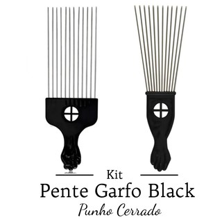 Pente Garfo Black De Aço Punho Cerrado - (Kit 02 unidades)