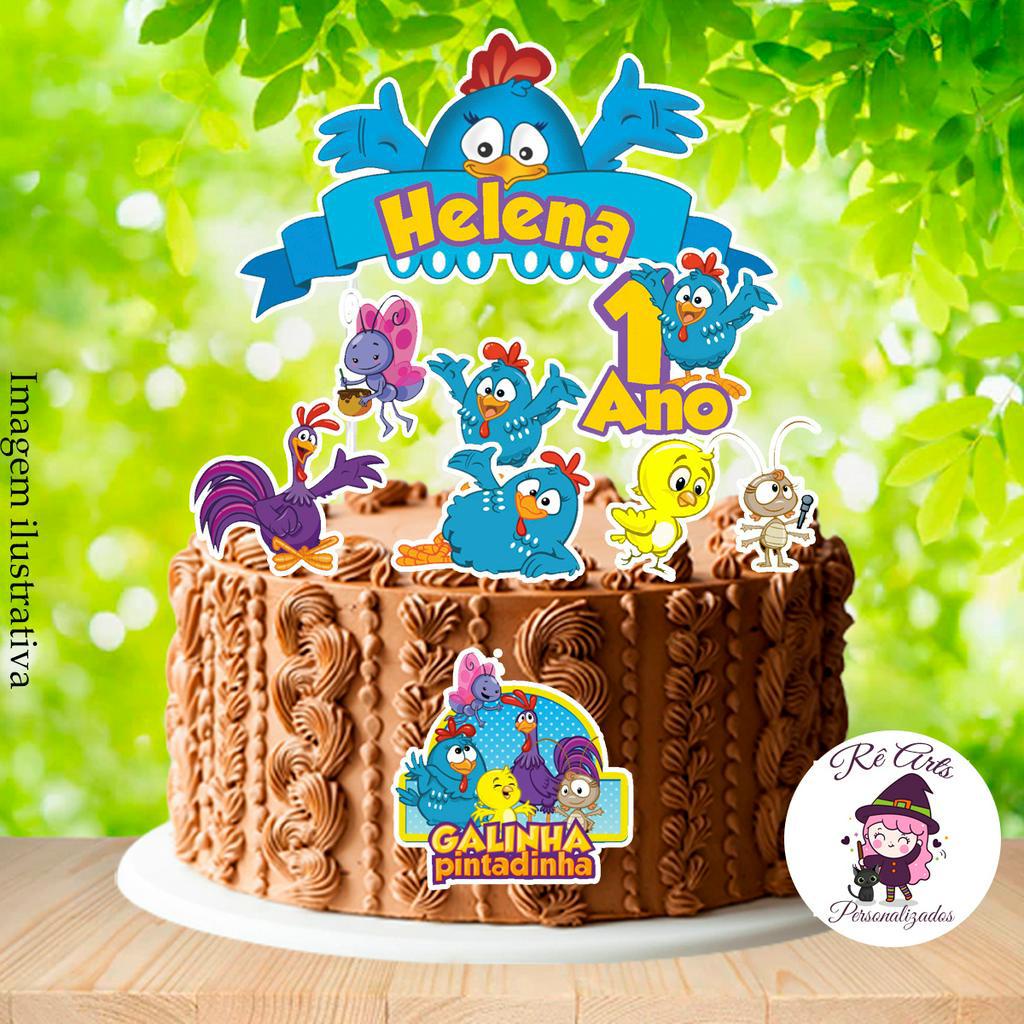 Galinha Pintadinha Topo de Bolo - Comprar com Melhor Preço em Padaria