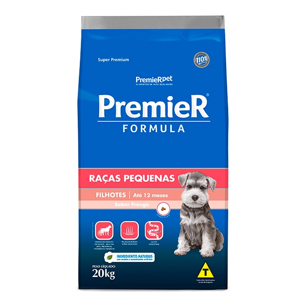 Ração Premier Fórmula para Cães Filhotes de Pequeno Porte Sabor Frango - 20Kg