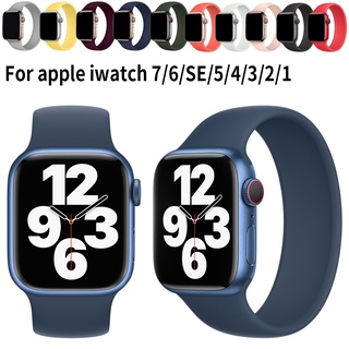 Solo Loop Para Apple Watch Strap 49mm 44mm 40mm 45mm 41mm 38mm 42mm Silicone Elástico Pulseira iWatch Serie 8 7 6 5 4 3 SE Banda Esportes