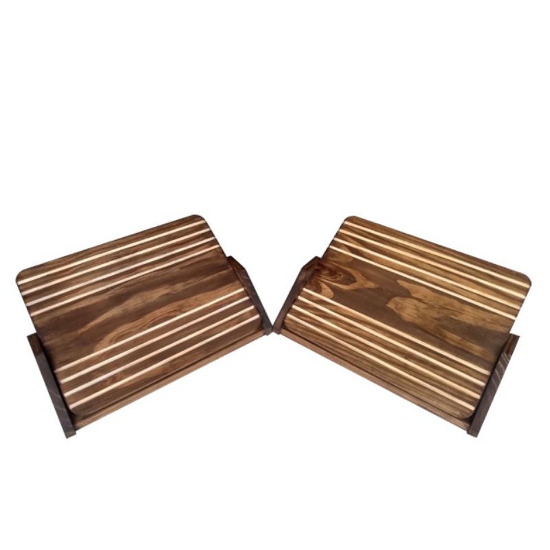 kit com 2 Apoio Ergonomico Pés Madeira Pinus Descanso Arte Inclinação Air Micro Home Office