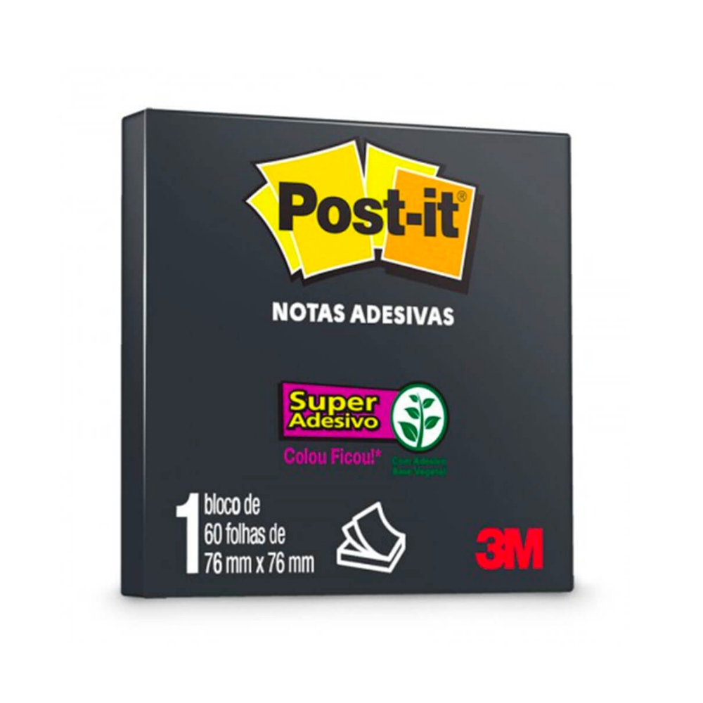 Post-It Preto 3M 76x76 mm 60 Fls