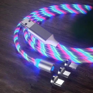 Cabo Magnético de led 3 em 1(Micro, lighting e type-C)