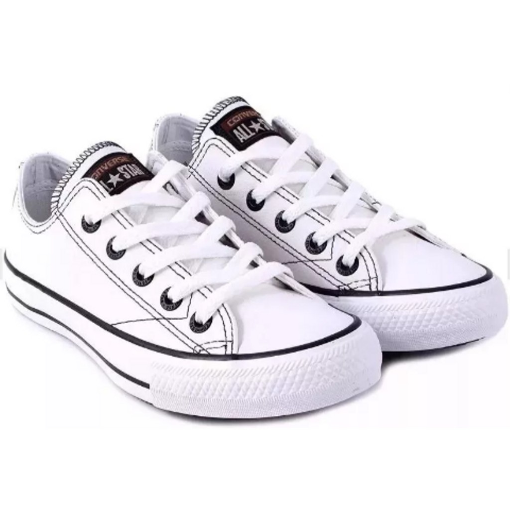 all star branco de couro feminino