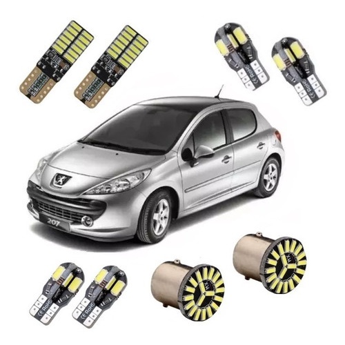 Kit Lampadas Led Premium Peugeot 206 207 Placa Ré Teto Pingo em Oferta na Shopee