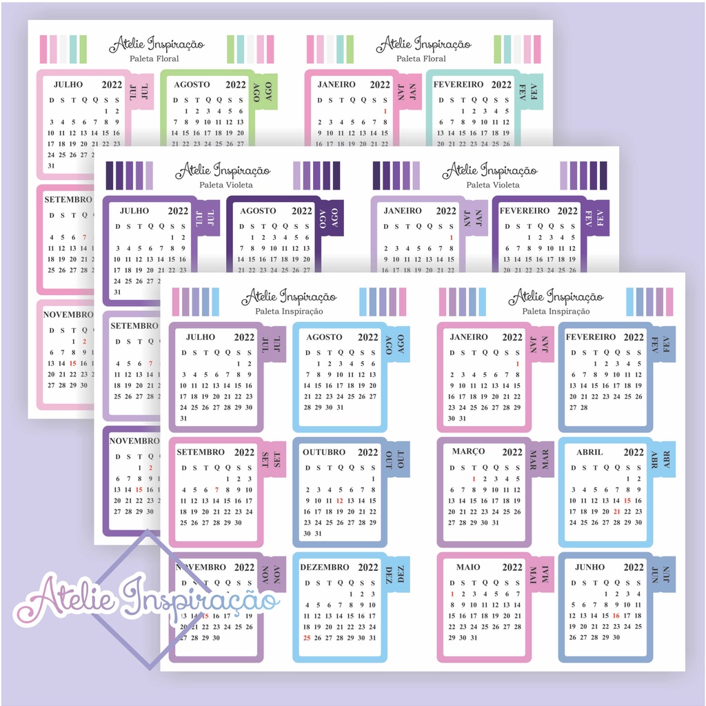 Adesivo Meses 2026 com Abas para Planner, agenda e bujo em Oferta na Shopee