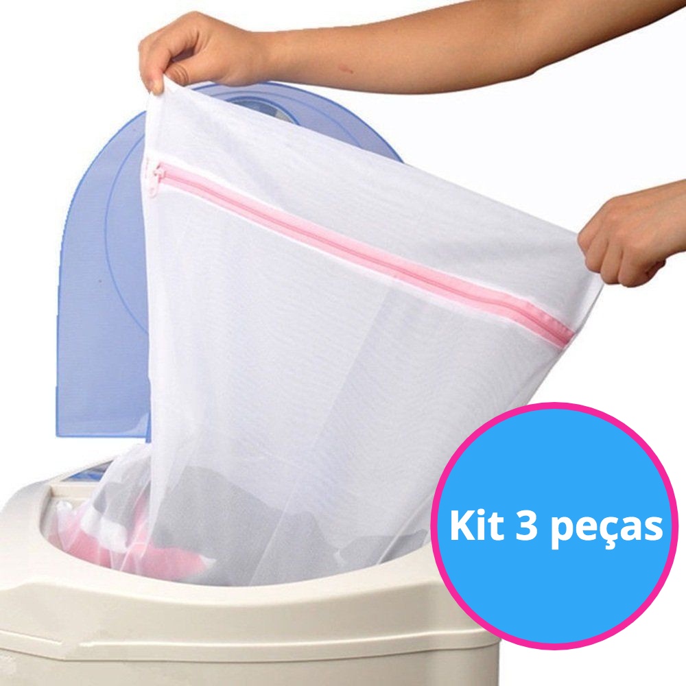 Kit com 3 Sacos para Lavar Roupa Delicada em Oferta na Shopee