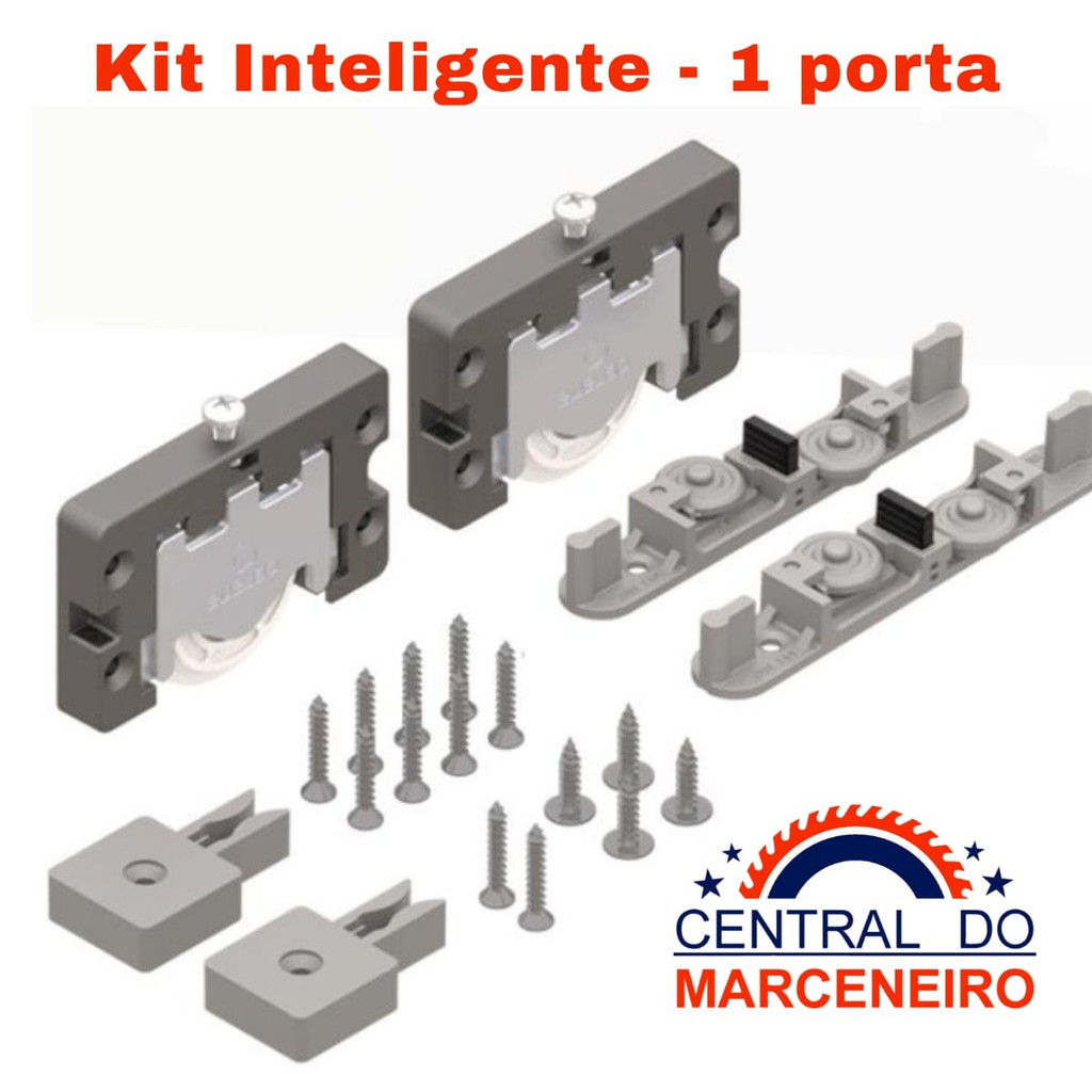 Kit Porta De Correr Inteligente Sobrepor Rod Zios P Guarda Roupa