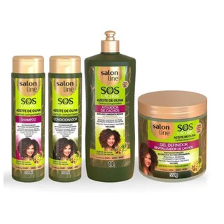 Kit Nutricao Sos Cachos Azeite Oliva 4 Produtos Salon Line Beecost