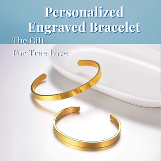 ECGIFT BR013 Pulseira De Aço Inoxidável Gravada Personalizada Presente Para Mulheres Homens Melhor Amantes Amigos
