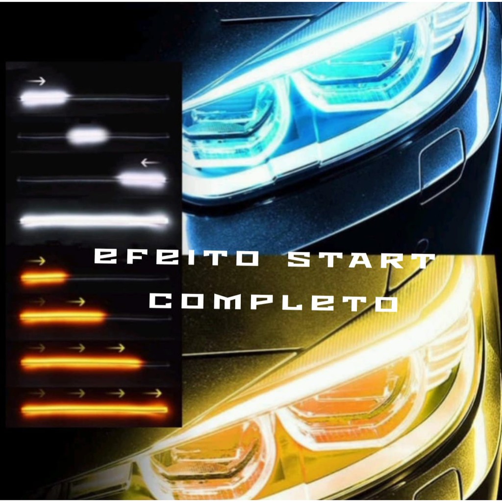 Fita Led Drl Farol Apresentação Completa Start com Seta Sequencial