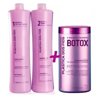 Kit Maquiagem Capilar Progressiva Plástica Dos Fios Selagem Alisa 100% + B Botox 1 Kilo W