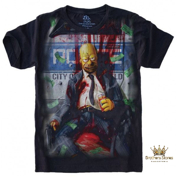 Camiseta Homer Simpson Thug Life S-316
