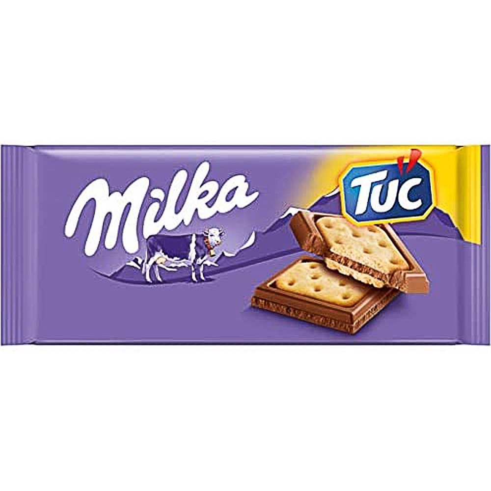 Шоколад Милка молочный с соленым крекером tuc 87 г