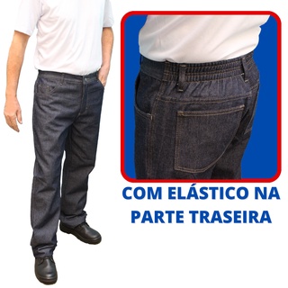Calça Jeans de trabalho com Elástico na parte Traseira