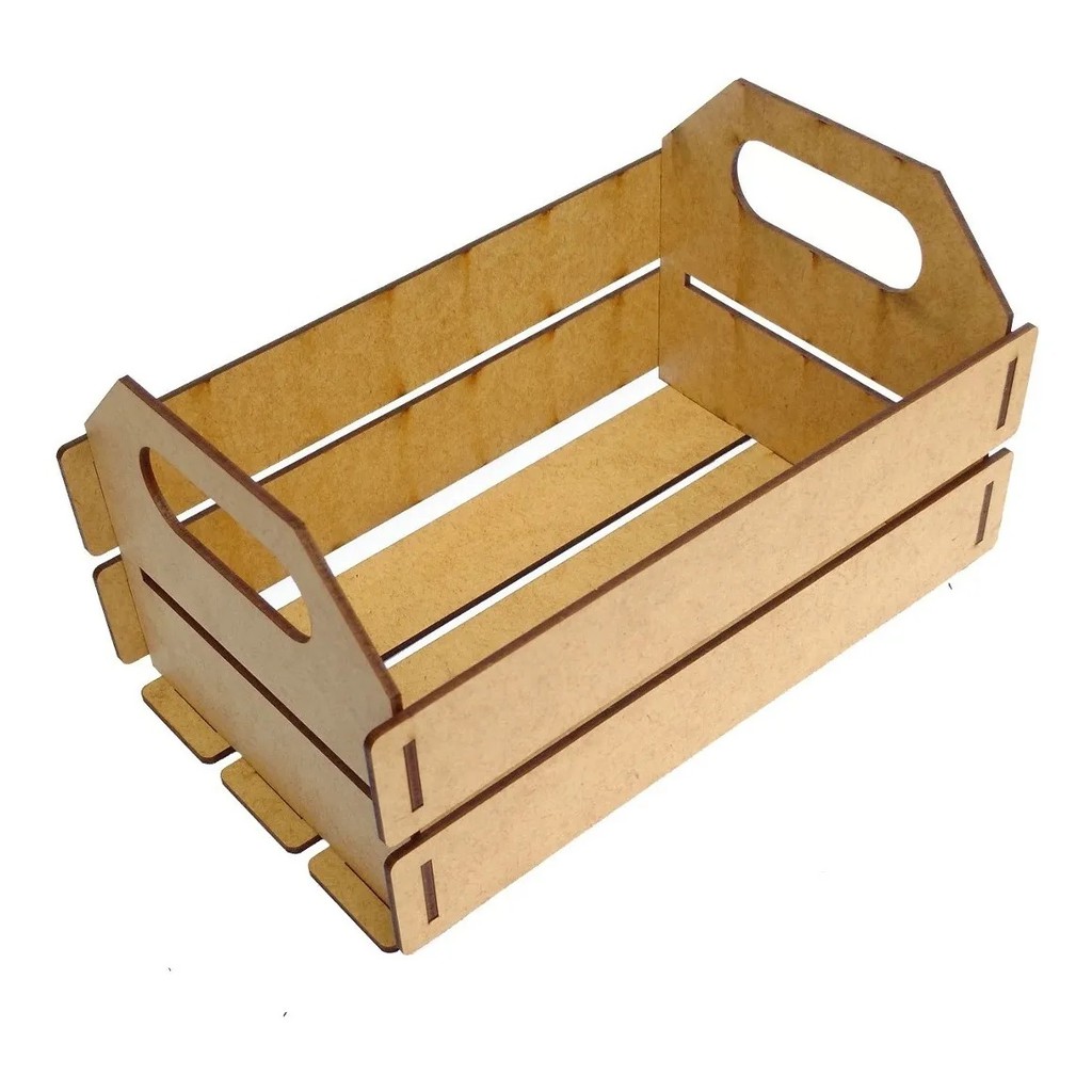 Caixa Feira Caixote Mini Engradado 07x10cm MDF Kit 10 Peças