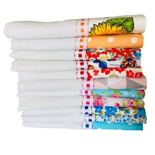 Pano De Prato Barrado Atacado Kit Com 10 Peças em Oferta na Shopee