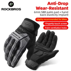 Luvas De Ciclismo ROCKBROS SBR À Prova De Vento Bicicleta Com Tela Sensível Ao Toque MTB Esportivas Choque Dedo Completo Respirável