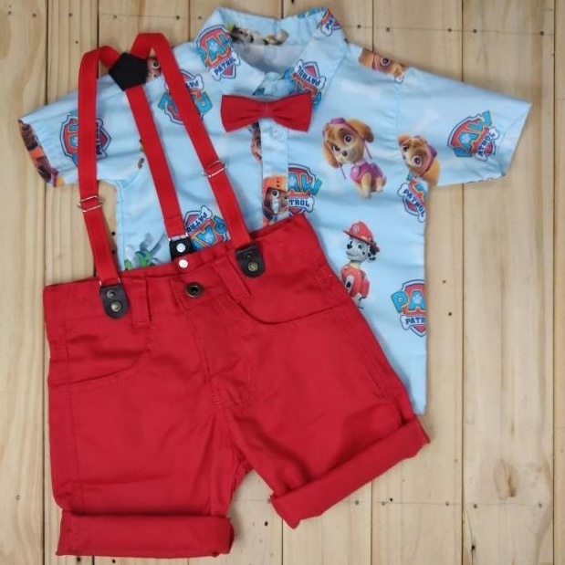 Roupa de bebê menino patrulha canina. Roupa temática para aniversário patrulha canina. Fantasia da patrulha canina. Roupa infantil da patrulha canina. Roupa do Marshall