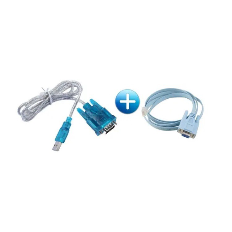 KIT CABO CONSOLE DB9 X RJ45 + CABO SERIAL RS232 DB9 X USB