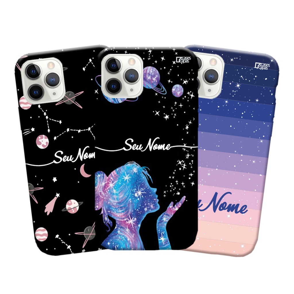 Capa Capinha de Celular Universo Personalizada Com Nome Samsung A23 / A31 / A32 4G / A33 / A51 / A52 / A53 / A70 / A70S / A71 / A72