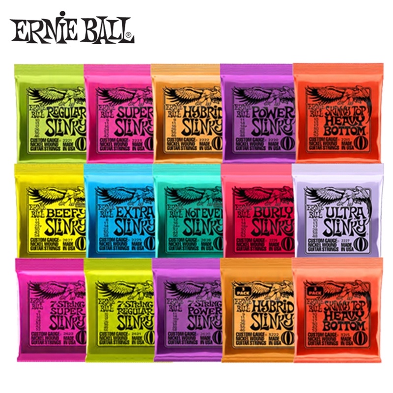 Ernie Ball Cordas De Guitarra Rocha Pesada Conjunto De Madeira Folclórica Clássicas 2220 2221 222223 2003 2004 2006 Elétrica Super Slinky Acessório