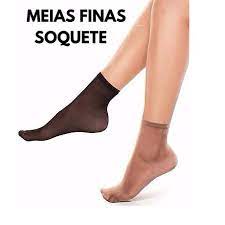 Meia Fina Soquete 3/4 6 Pares Preta E Nude Atacado Revenda em Oferta na Shopee