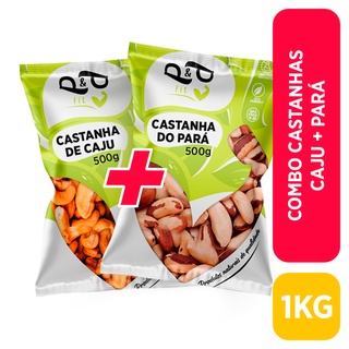 Kit Castanha de Caju W1 + Castanha do Pará Inteira - Combo 1Kg P&P