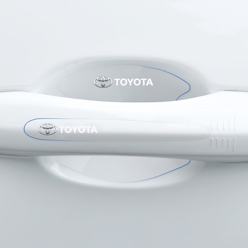 8Pcs Toyota Porta De Carro Adesivo Com Filme Transparente Emblema Corolla Auris Camry C-Hr Etios Yaris Hilux Rav4 Supra