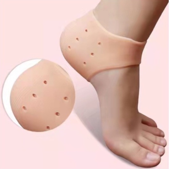 Par de Meia Palmilha Silicone Gel Protecao Ortopedica Esporao Calcanhar Fascite Tamanho Unico