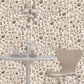 Papel de Parede Adesivo Decorativo Temático Café