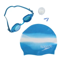 Kit de Natação com Óculos, Touca e Proteção de Ouvido Adulto 617895 Speedo Azul