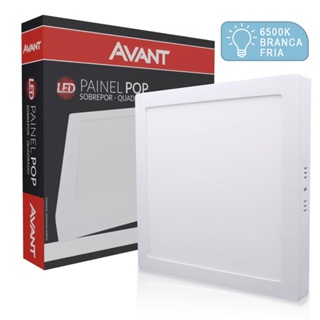 Luminaria Painel Led Sobrepor Quadrado 18W Bivolt 6500K em Oferta na Shopee