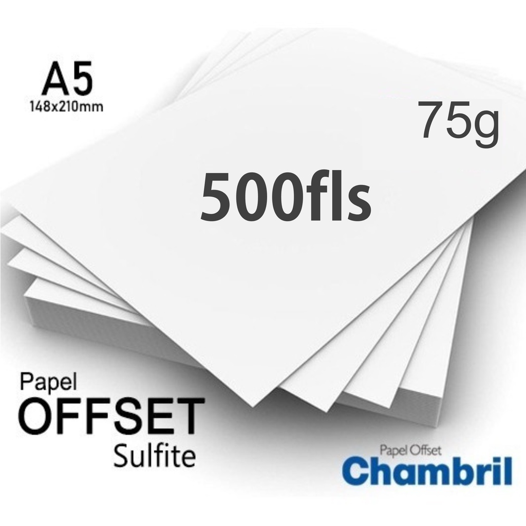 Sulfite A5 75g Papel Offset Branco 75 Gr 500 Folhas Resma Na Medida 148x21 Cm Shopee Brasil 7040