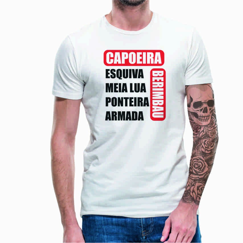 Camiseta Capoeira Camisa Capoeirista Roda de Capoeira 100% Algodão Várias Cores