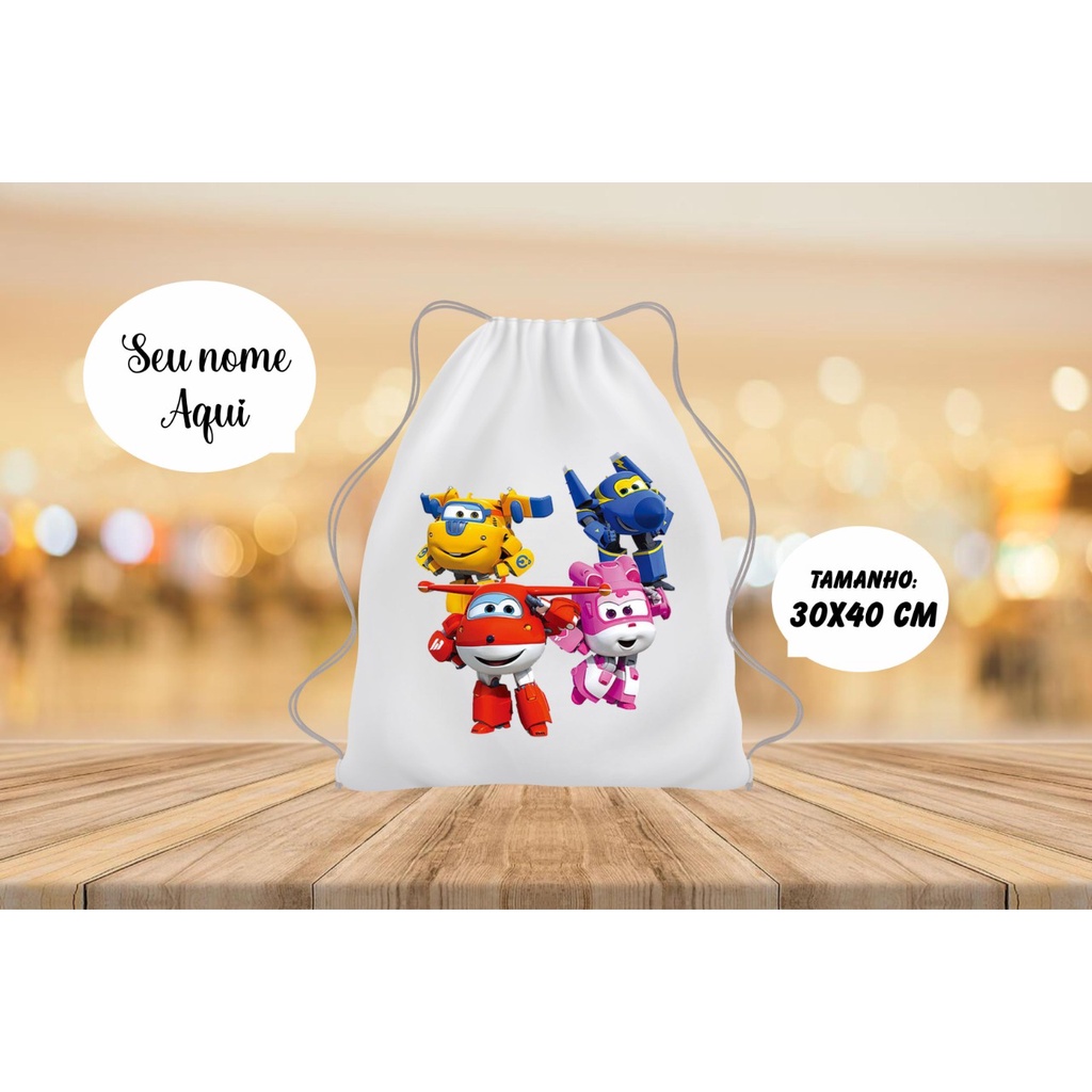 Mochila Saco Personalizado Super Wings