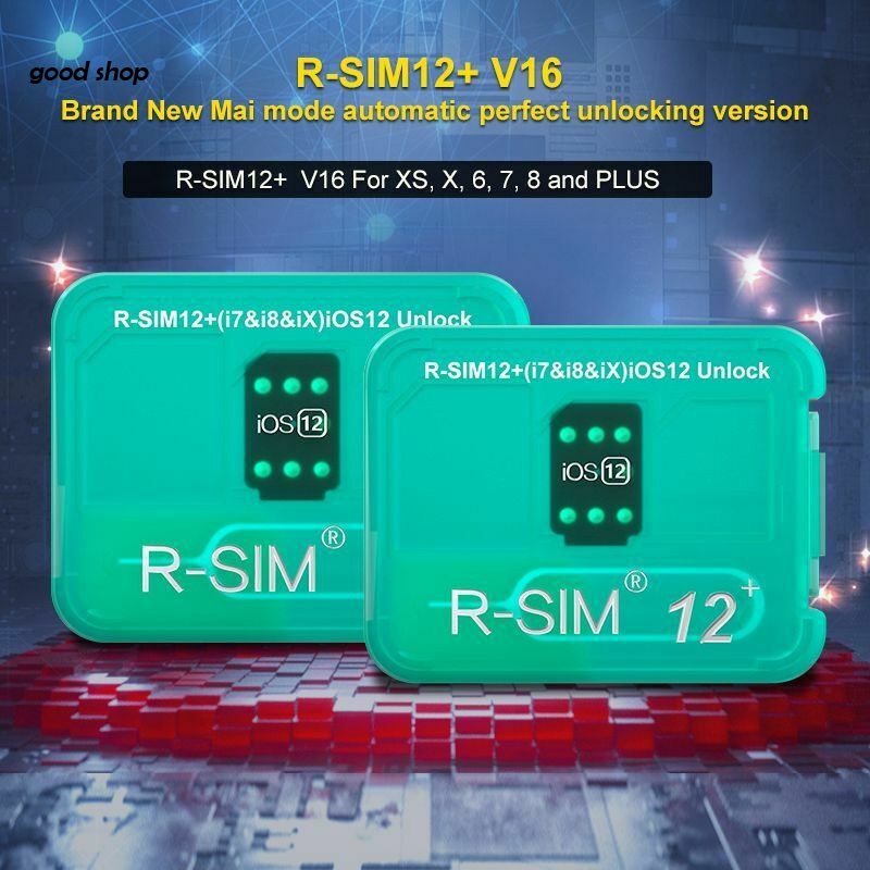 Placa De Desbloqueio Nano R-SIM12 + V16 RSIM Para iPhone X/XS/8/7/6 Plus 4G iOS 12.2