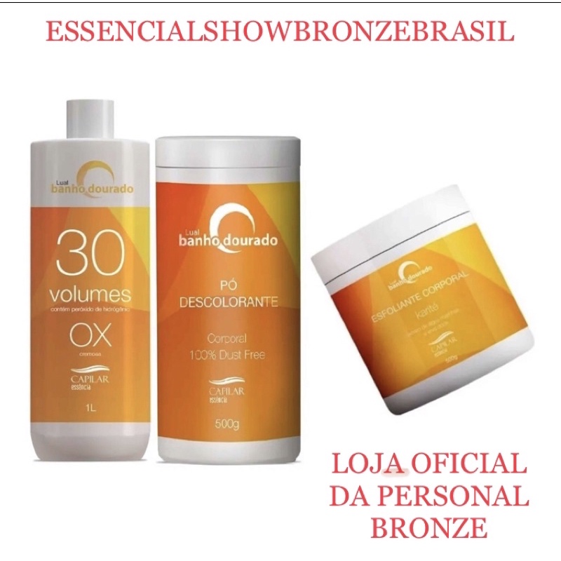 Ox 1L + Pó descolorante 500g + Esfoliante 500g banho de lua dourado.