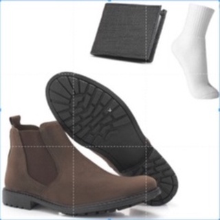 Bota Masculina Coturno Masculino Botina Masculina Casual Chelsea + carteira e meia