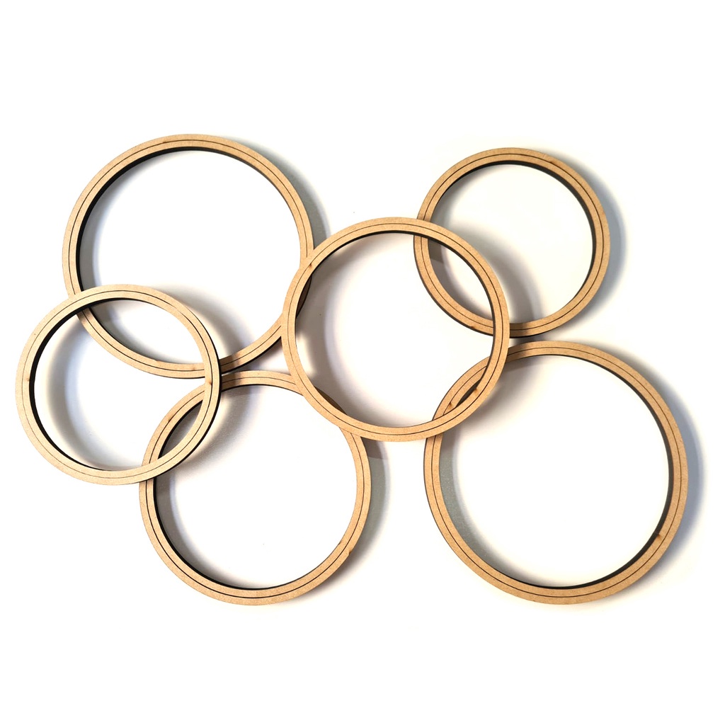 Bastidores Em Mdf 6mm - Kit 6 Un -10/12/14cm Moldura Bordado em Oferta na Shopee