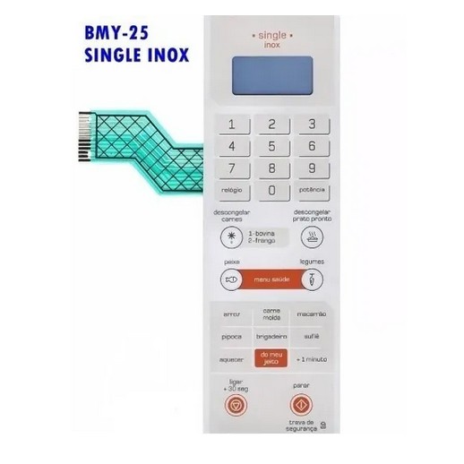 Membrana Teclado De Microondas Brastemp Single Inox Bmy25