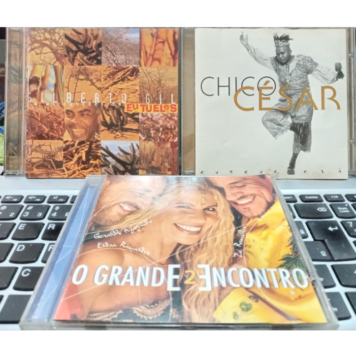 Lote CDs - 'Chico César - Cuscuz clã' - 'O Grande Encontro 2' - 'Gilberto Gil - Eu, Tu, Eles'