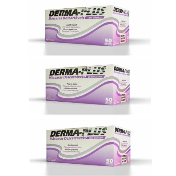 3 Caixas - Máscara Cirúrgica Camada Tripla (150 Unidades)