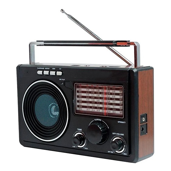 Radio Retro Recarregavel Lelong Le 609 Pen Driva Am/fm/sw