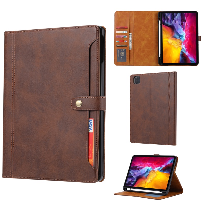 Para iPad Pro 11 2021 2022 Capa ELVEV Luxo Negócios Flip Couro Livro Carteira Suporte Caso Com Slots Cartão