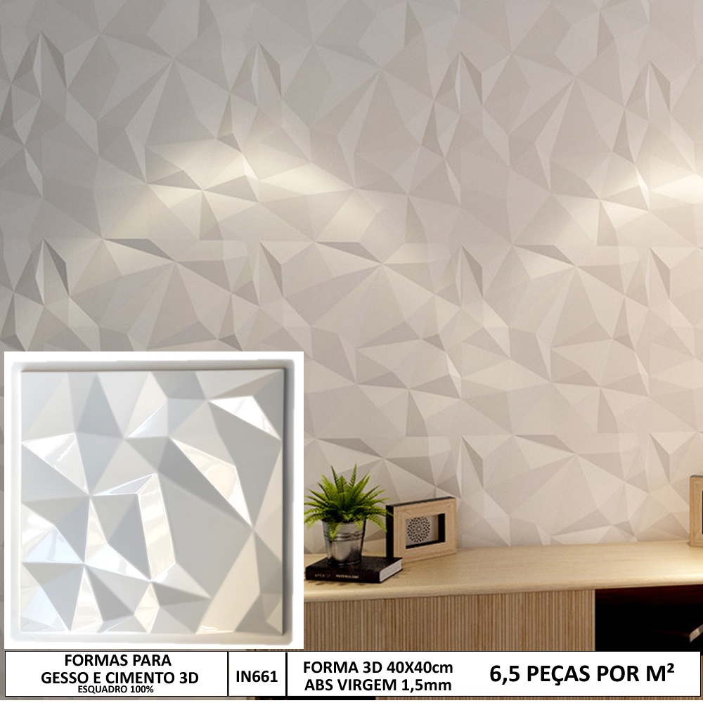 Forma 3d Gesso Bene 40x40 Abs 1,5mm Molde para Gesso/cimento 3d